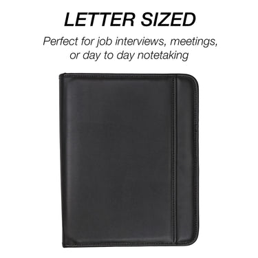 Samsill Professional Leather Padfolio/Notepad, Black (70820)